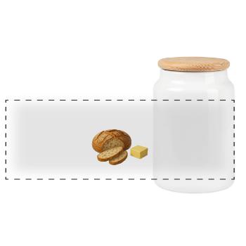 Pain et beurre - Boîte à biscuits avec couvercle en bois - blanc - Devant