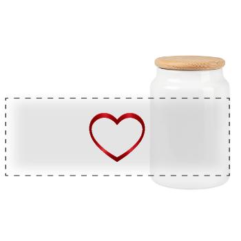 NOUVEAU -- Design de cœur rouge lumineux – Magnifique ! - Boîte à biscuits avec couvercle en bois - blanc - Devant