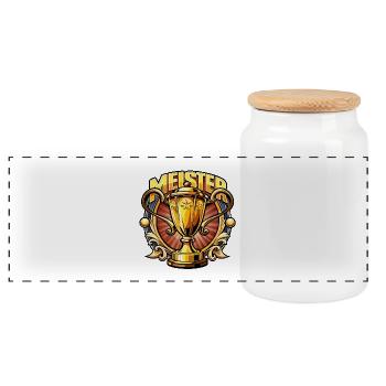Conception de la victoire en Master Cup - Boîte à biscuits avec couvercle en bois - blanc - Devant