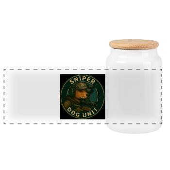 Unité de chiens de tireur d’élite - Boîte à biscuits avec couvercle en bois - blanc - Devant