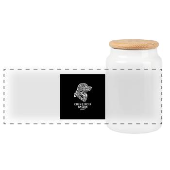 Tee Maman Golden Retriever Dessin - Boîte à biscuits avec couvercle en bois - blanc - Devant