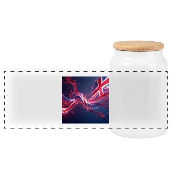 drapeaux_GB2 - Panorama Keksdose mit Holzdeckel - Weiß - Vorne