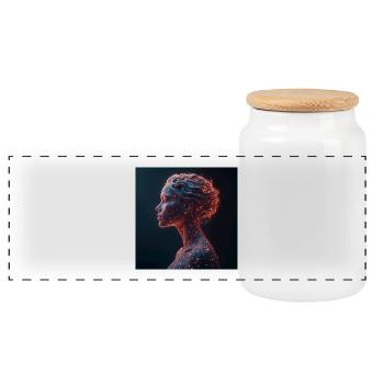 femme_art_fantastique - Panorama Keksdose mit Holzdeckel - Weiß - Vorne