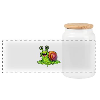 Tu me rends de la slime - Boîte à biscuits avec couvercle en bois - blanc - Devant
