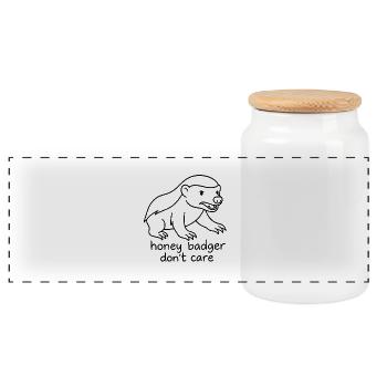 Illustration d’humour du blaireau à miel - Boîte à biscuits avec couvercle en bois - blanc - Devant