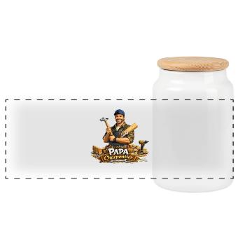 Papa Charpentier Bois et Outils - Boîte à biscuits avec couvercle en bois - blanc - Devant