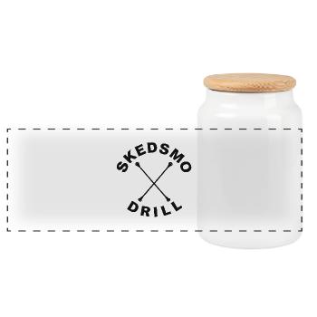 Tiges de forage croisées Skedsmo Drill - Boîte à biscuits avec couvercle en bois - blanc - Devant