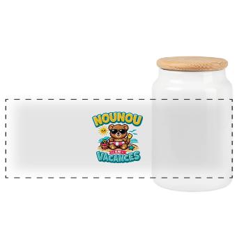 Nounou en Vacances Cadeau Humour - Boîte à biscuits avec couvercle en bois - blanc - Devant
