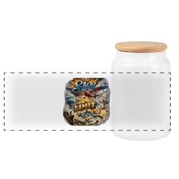 Le ciel est la limite - Boîte à biscuits avec couvercle en bois - blanc - Devant