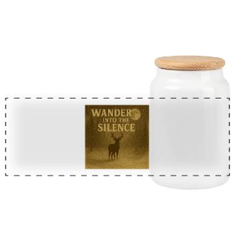 Wander Into the Silence - Panoramic Cookie Jar with Wooden Lid - white - Front