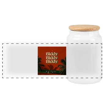 Biddy Biddy Biddy par Mark Noone - Boîte à biscuits avec couvercle en bois - blanc - Devant