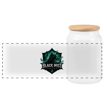 Black Mist Legion Logo Transparent - Boîte à biscuits avec couvercle en bois - blanc - Devant
