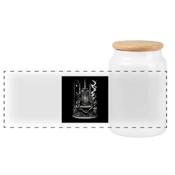 The throne of the fallen sovereign - Panoramic Cookie Jar with Wooden Lid - white - Front