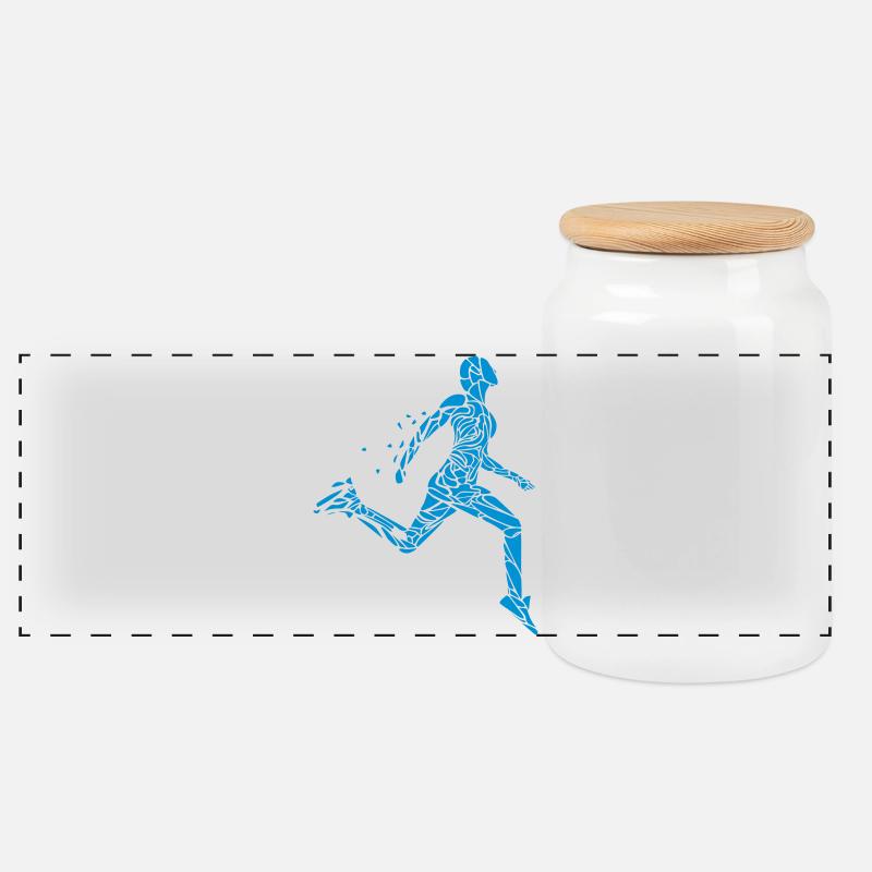 Runner, Läufer, Jogger, Jogging, Marathon, Joggen - Panorama Keksdose mit Holzdeckel - Weiß