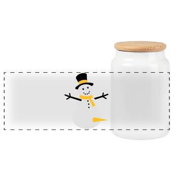 Snow fun - Panoramic Cookie Jar with Wooden Lid - white - Front