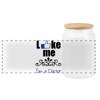 Like the Doctor - Panoramic Cookie Jar with Wooden Lid - white - Front