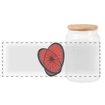 That s Amore - Panoramic Cookie Jar with Wooden Lid - white - Front