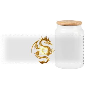 kite - Panoramic Cookie Jar with Wooden Lid - white - Front