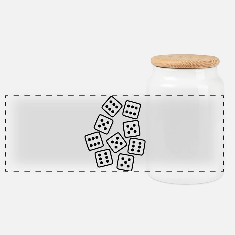 Dice - 50 years Birthday - Panoramic Cookie Jar with Wooden Lid - white