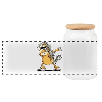 Cool Dab Dance Horse Dabbing Pony Comic - Boîte à biscuits avec couvercle en bois - blanc - Devant