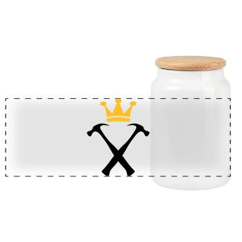 The King of Handymen - Panoramic Cookie Jar with Wooden Lid - white - Front