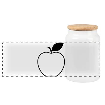 Apfel Obst Frucht Vegetarisch Vegan Geschenkidee - Panorama Keksdose mit Holzdeckel - Weiß - Vorne