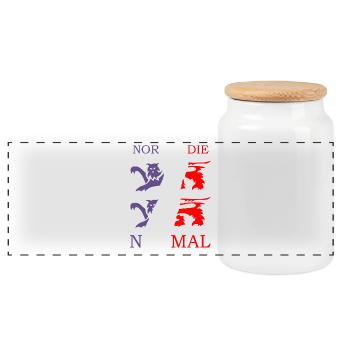 NORMANDIE / NORMAL Louis RUNEMBERG © Adagp - Boîte à biscuits avec couvercle en bois - blanc - Devant
