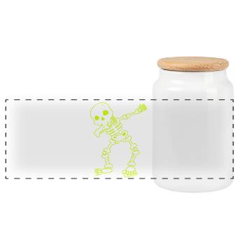 Halloween Dab Dance Skeleton I Dabbender spirit - Panoramic Cookie Jar with Wooden Lid - white - Front