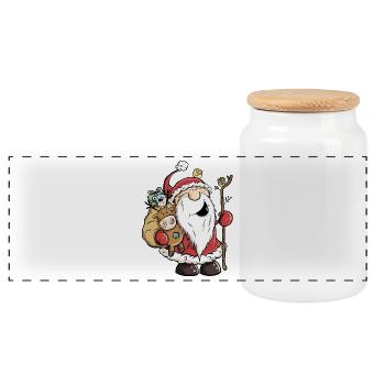 Funny Santa Claus I Santa Claus Gift - Panoramic Cookie Jar with Wooden Lid - white - Front
