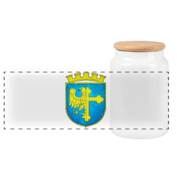 Opole - Polen - Panorama Keksdose mit Holzdeckel - Weiß - Vorne