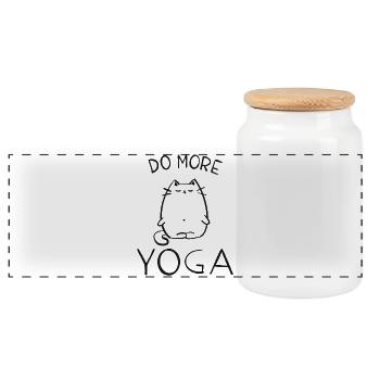 Yoga - Panorama Keksdose mit Holzdeckel - Weiß - Vorne
