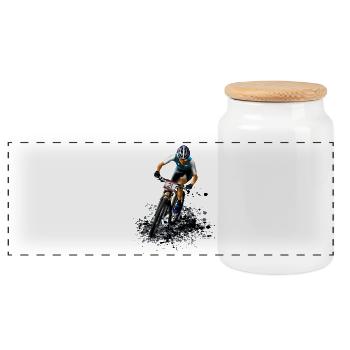 mountainbike - Boîte à biscuits avec couvercle en bois - blanc - Devant