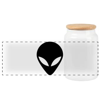 étranger alien - Boîte à biscuits avec couvercle en bois - blanc - Devant