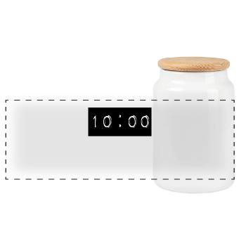 10:00 - Panorama Keksdose mit Holzdeckel - Weiß - Vorne