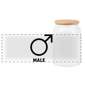 Funny gifts for men - Panoramic Cookie Jar with Wooden Lid - white - Front