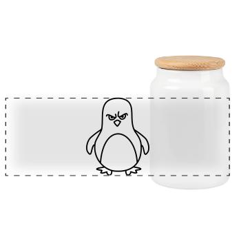 lustiger pinguin - Panorama Keksdose mit Holzdeckel - Weiß - Vorne