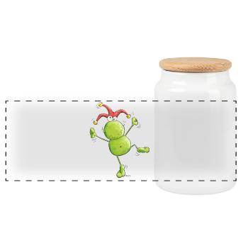 Joker Frog - Panoramic Cookie Jar with Wooden Lid - white - Front
