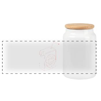 Zitrus Saftbox Illustration - Panorama Keksdose mit Holzdeckel - Weiß - Vorne
