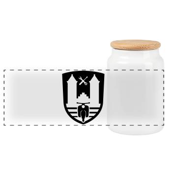 Mopedsport Wappen / Logo / Emblem - Panoramic Cookie Jar with Wooden Lid - white - Front