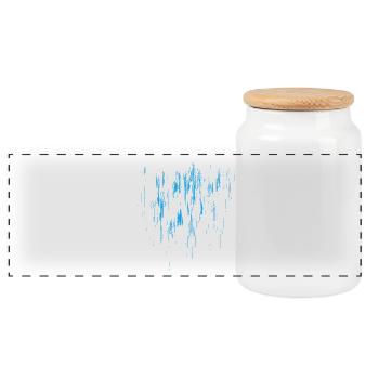 Background Abstract / BLUE - Panoramic Cookie Jar with Wooden Lid - white - Front