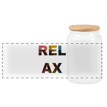 Relax / Dictons / Tendance - Boîte à biscuits avec couvercle en bois - blanc - Devant