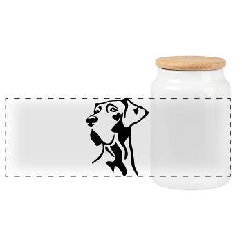 Tête de grand danois - Boîte à biscuits avec couvercle en bois - blanc - Devant