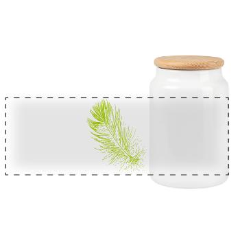 Abstrait plume / ligne / vert / motif - Boîte à biscuits avec couvercle en bois - blanc - Devant