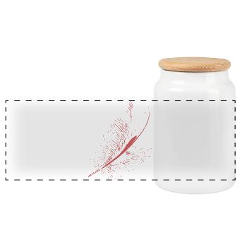Ressort abstrait / ligne / rose / motif / nature - Boîte à biscuits avec couvercle en bois - blanc - Devant