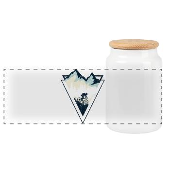 Alpine MTB Crest - Panorama Keksdose mit Holzdeckel - Weiß - Vorne