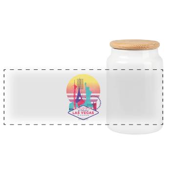 Las Vegas - Boîte à biscuits avec couvercle en bois - blanc - Devant
