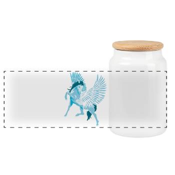 Pégase Cheval ailé de la mythologie grecque - Boîte à biscuits avec couvercle en bois - blanc - Devant