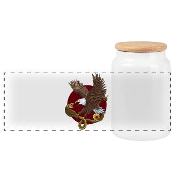 Aigle et serpent - Boîte à biscuits avec couvercle en bois - blanc - Devant