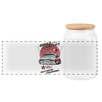 Drift Sport - Panoramic Cookie Jar with Wooden Lid - white - Front