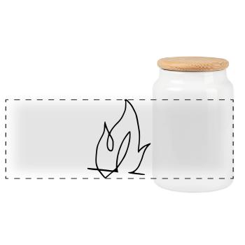 Flamme, !!! incendie - Boîte à biscuits avec couvercle en bois - blanc - Devant